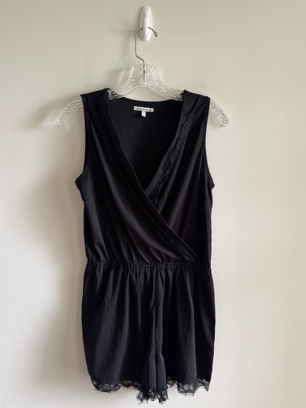 Charlotte Russe Black Sleek Romper